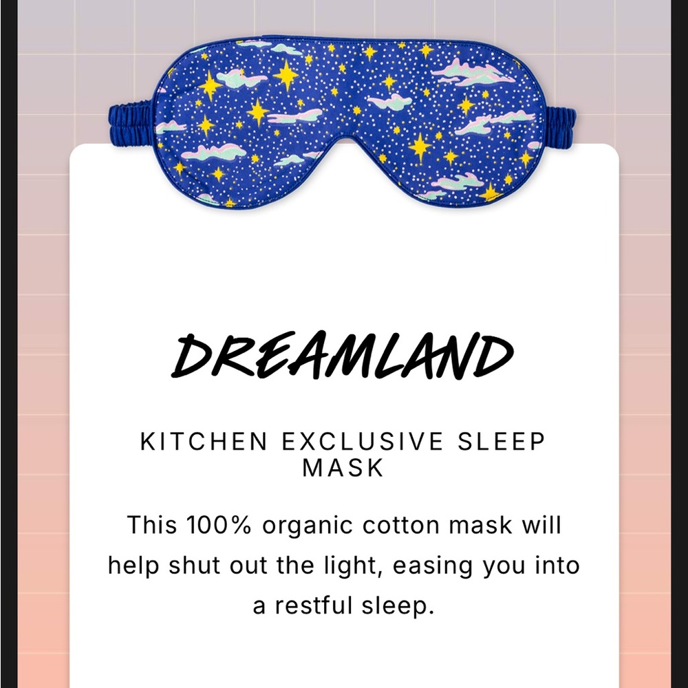 LUSH Dreamland Sleep Mask kitchen box exclusive eye sleeping beauty rest